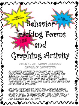 Preview of Behavior Management Tracking Forms and Graphing Activity