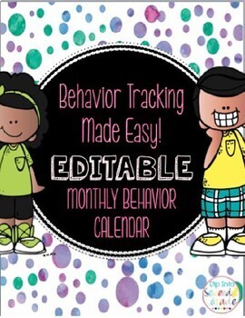 Behavior Tracking Made Easy! An Editable Monthly Behavior Calendar