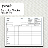 Behavior Tracking Point Sheet for BIP Progress Monitoring
