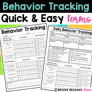 Preview of Behavior Tracking Sheets - Editable Tracker Forms, Sticky Notes, Frequency Data