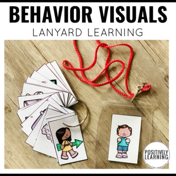 Preview of Lanyard Visuals Behavior Cue Cards Special Ed Teachers and Paraprofessionals