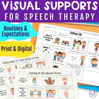 Preview of Behavior Visuals Supports To Teach DailyRoutines & Expectations Speech Therapy