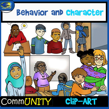 Preview of Behavior and Character CommUNITY Clip-Art -24 Pieces BW/Color