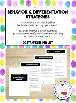 Preview of Behavior Strategies and Intervention Strategies Lists