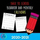 Behavior and Monthly Calendars 2020-2021