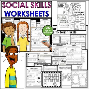 Behavior and social skills autism self regulation worksheets and ...