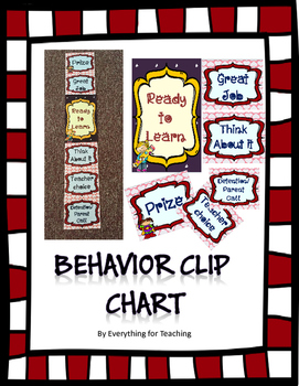 Behavior clip chart by Everything for Teaching | TpT