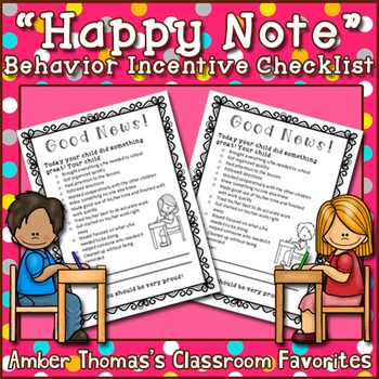 Preview of Behavior incentive: "Happy note" to parents