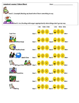 Behavior Plan Visual Schedule W Self Monitoring Token Economy By Get 