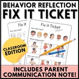Behavior Reflection Sheet: Kindergarten Classroom Behavior