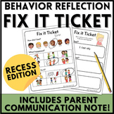 Kindergarten Behavior Reflection Sheet & Apology Letter Te