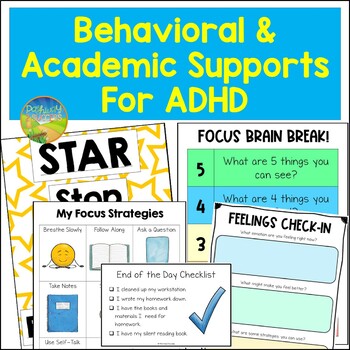 Preview of ADHD Supports & Visual Aids for Attention, Behavior, Organization, & More
