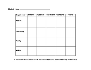 Behavior Chart For School Elementary