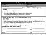 Behavioral Contract / Intervention Packet