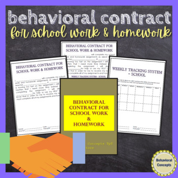 Preview of Behavioral Contract for School Work and Homework