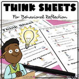 Behavior Reflection Think Sheet |  Restorative Practice | 