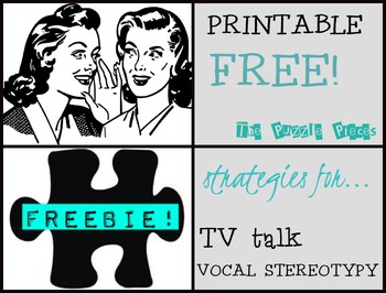 Preview of Behavioral Strats for Vocal Stereotypy and TV Talk{autism, special education}