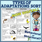 Behavioral & Structural (Physical) Adaptations Sort: Cut, 