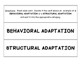 Behavioral or Structural Adaptations Sorting Center