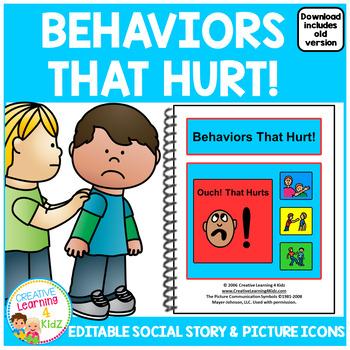 Social Story Behaviors That Hurt! Special Education Autism 