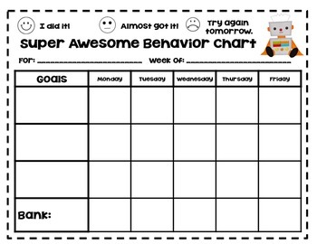 Behavior Charts For Students With Oppositional Defiant Disorder