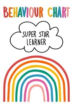 Preview of Behaviour Chart Rainbow Clouds Behaviour and Classroom Management Display