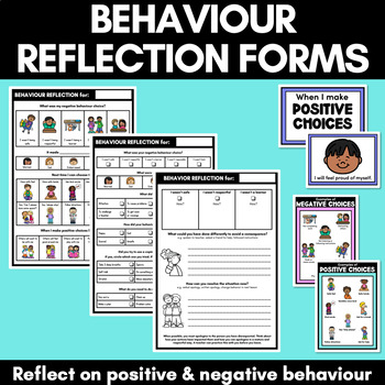 Preview of Behaviour Consequence Reflection Forms | Positive & Negative Behaviour Choices