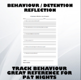 Behaviour / Detention Reflection Questionnaire