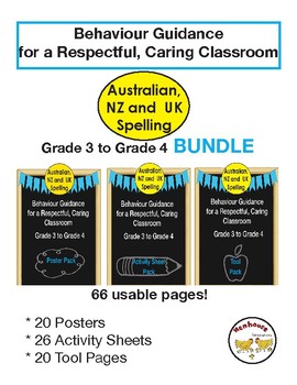 Preview of Behaviour Guidance Grade 3 to 4 Bundle (AUS, NZ, UK Version)