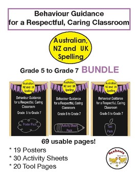 Preview of Behaviour Guidance Grade 5 to 7 Bundle (AUS, NZ, UK Version)
