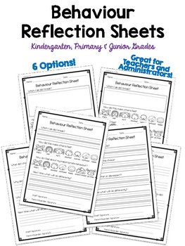 Preview of Behaviour Reflection Sheets - Think Sheets for Class Management & Parent Contact
