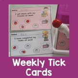 Weekly Behaviour Tick cards