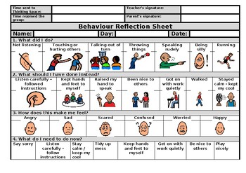 Preview of Behaviour reflection