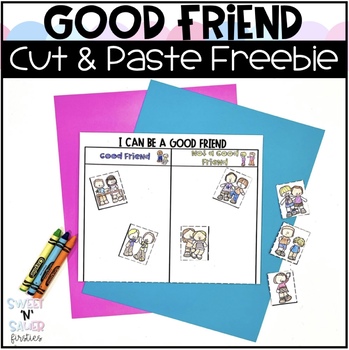 Preview of Being A Good Friend Back to School Activity FREEBIE