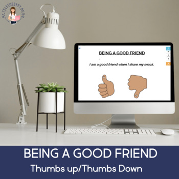 Preview of Being A Good Friend, Thumbs up/Thumbs Down (teletherapy, distance learning)