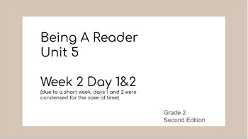 Preview of Being A Reader Unit 5 Week 2 Slides (Editable) 2nd Grade