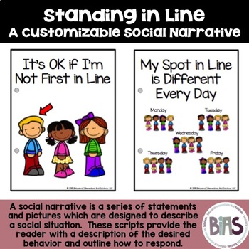 Preview of Being First in Line & Different Spot in Line Social Narrative | Social Story 