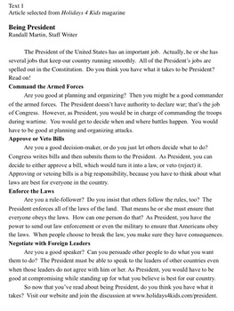 qualities of a good president essay