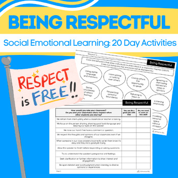 Preview of Being Respectful 20 Page Activities: Social Emotional Learning & Morning Meeting