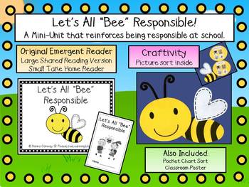Preview of Being Responsible Emergent Reader & Craftivity Pack