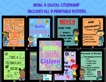Preview of Computer/Technology Classroom Being a Digital Citizen Printable Posters
