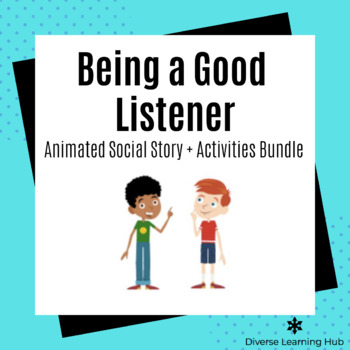 Preview of Being a Good Listener Social Story + Activity Distance Learning for Special Ed!