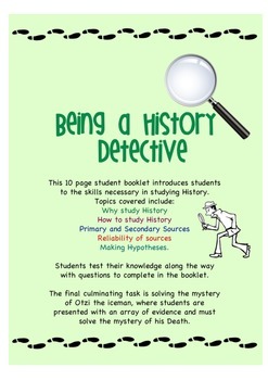 Preview of Being a History Detective - Workbook teaching basic history inquiry skills.