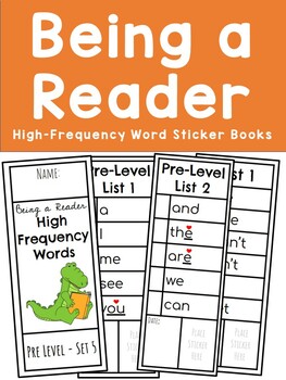 Preview of Being a Reader Aligned High Frequency Words Sticker Book - Heart Word Method