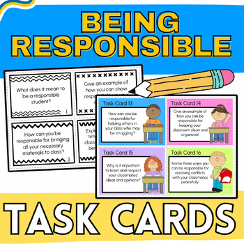 Preview of Being a Responsible Student:  Short Response Task Cards {Morning Meeting & SEL}