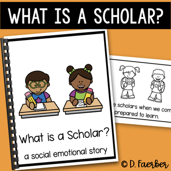 Preview of Being a Scholar Social Emotional Learning Story - What is a Scholar