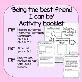 Preview of Being a good friend activity booklet