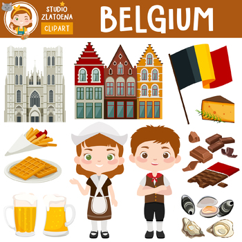 Preview of Belgium clip art Belgium clip art Chocolate clipart Gent Brussels Europe clipart