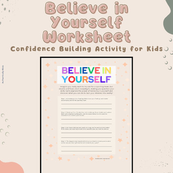 Preview of Believe In Yourself Worksheet | Confidence Building for Kids