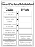 Believe Me, Goldilocks Rocks! Cause and Effect Worksheet